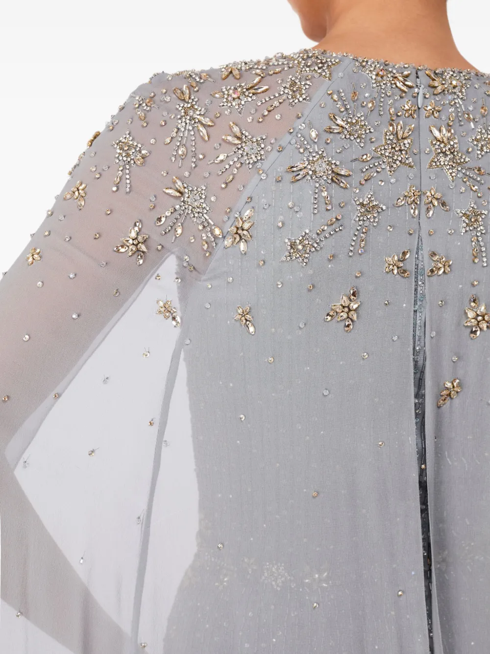 Jenny Packham Moonlight jurk verfraaid met kristallen en cape Grijs