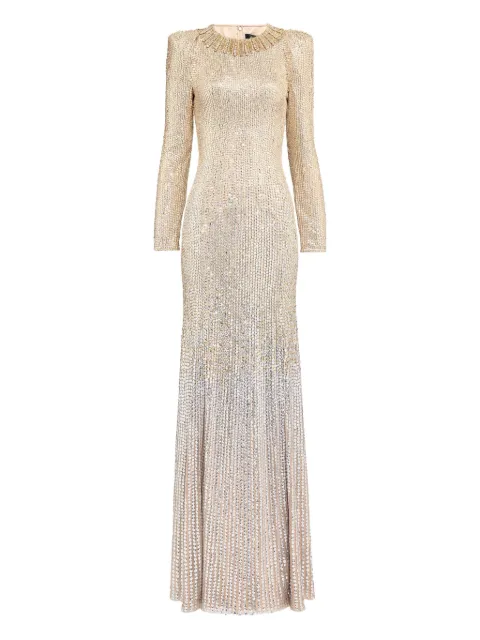 Jenny Packham  Sisi embellished long-sleeve gown