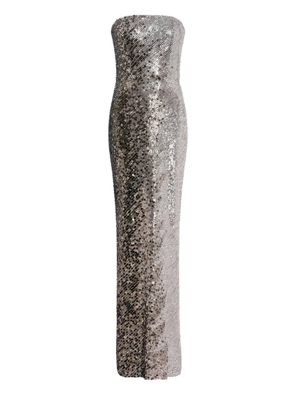 Jenny Packham Sequin-embellished Strapless Maxi Dress In Brown