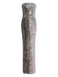 Jenny Packham sequin-embellished strapless maxi dress - Silver