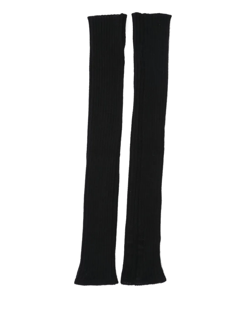 Rick Owens Cashmere Ribbed Gloves In Black