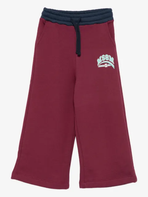 MSGM Kids pantalones con cordones y logo estampado
