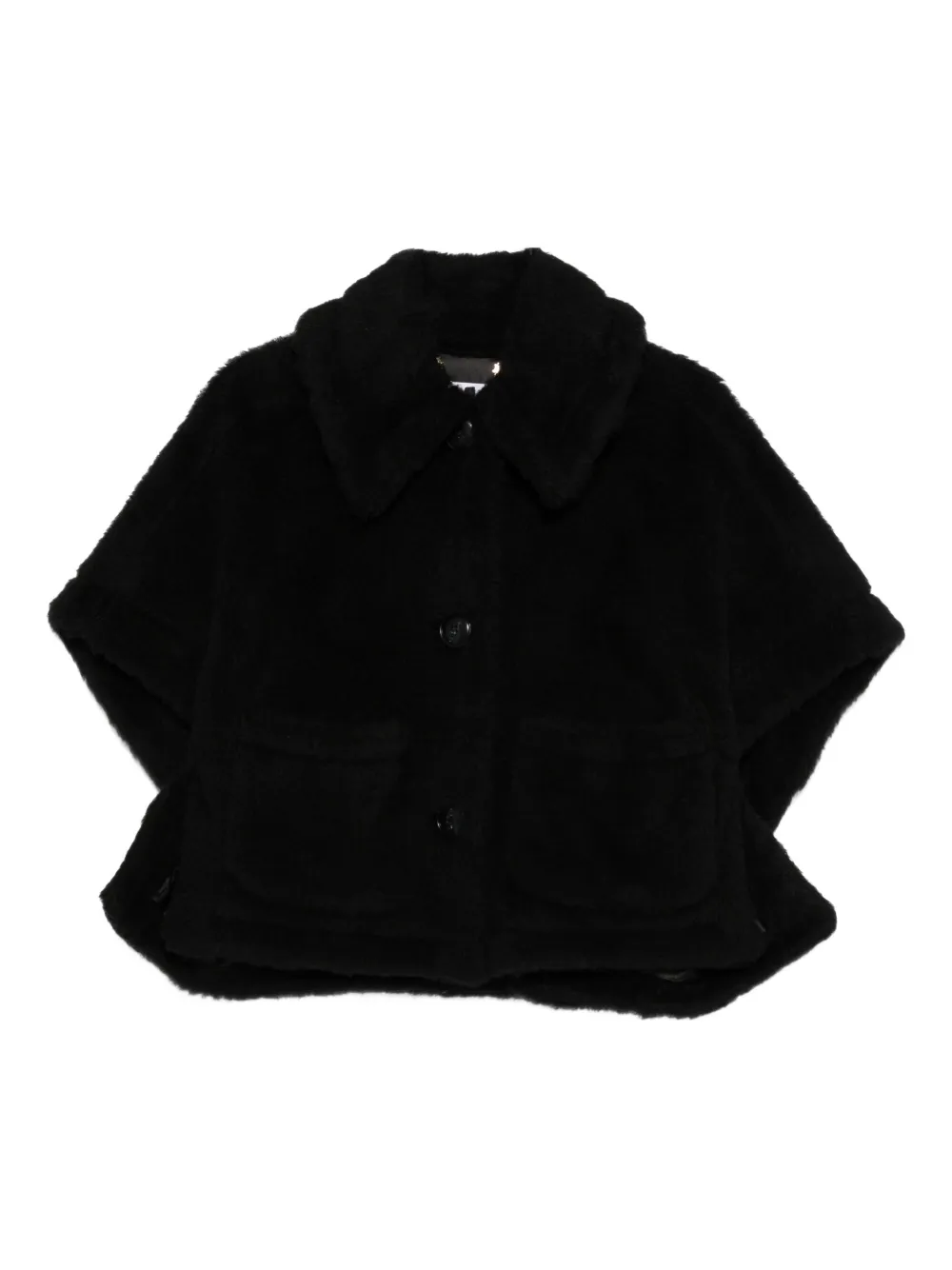 Max Mara teddy three-button cape Zwart