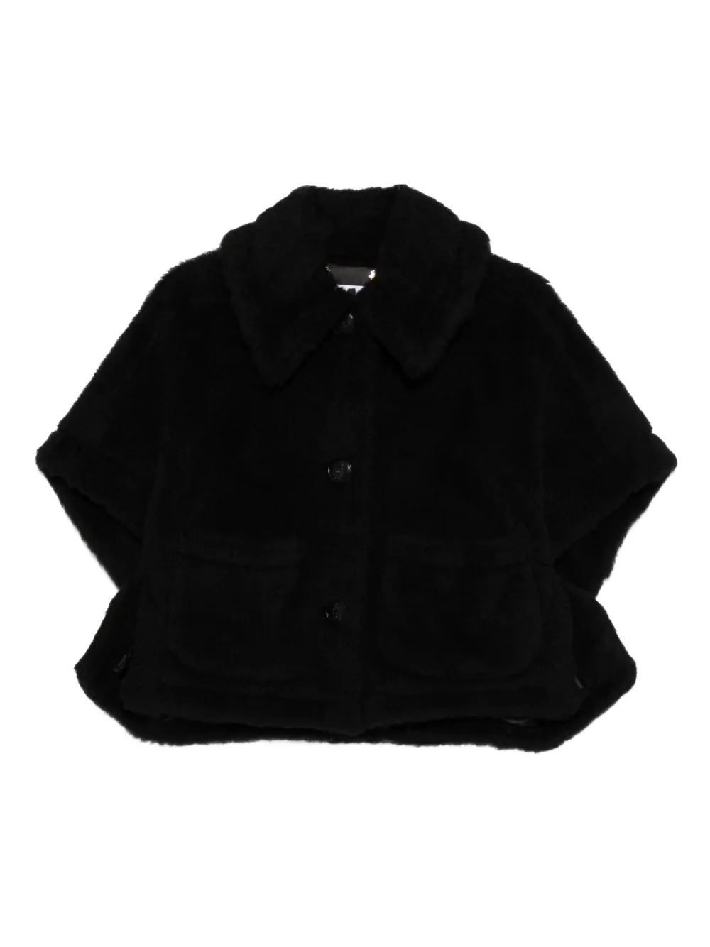 Max Mara Cape met drie knopen Zwart