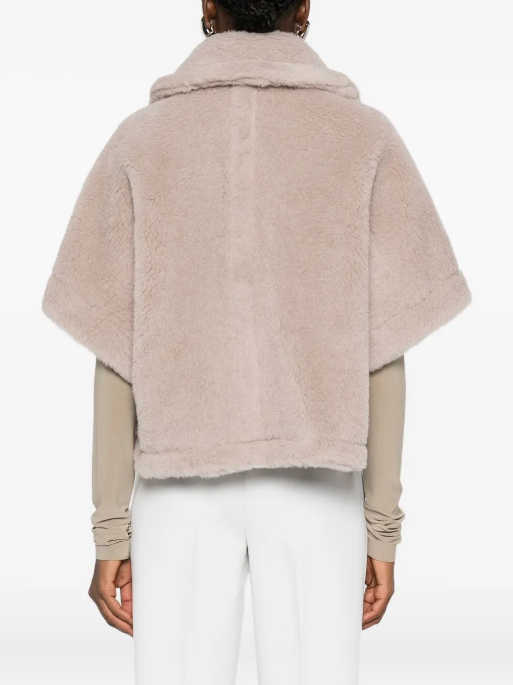 Max Mara Teddy button-up cape Roze