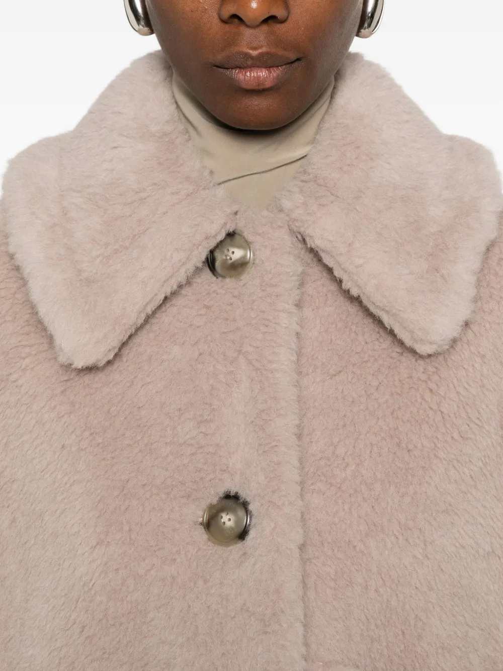 Max Mara Teddy button-up cape Roze
