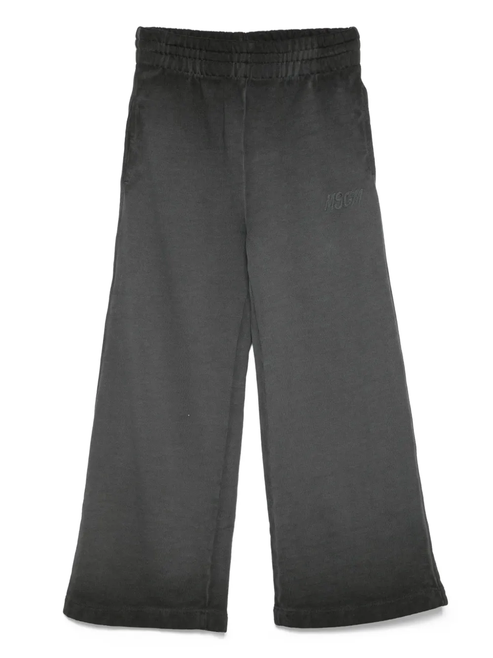 MSGM Kids Broek met wijde pijpen en geborduurd logo Grijs