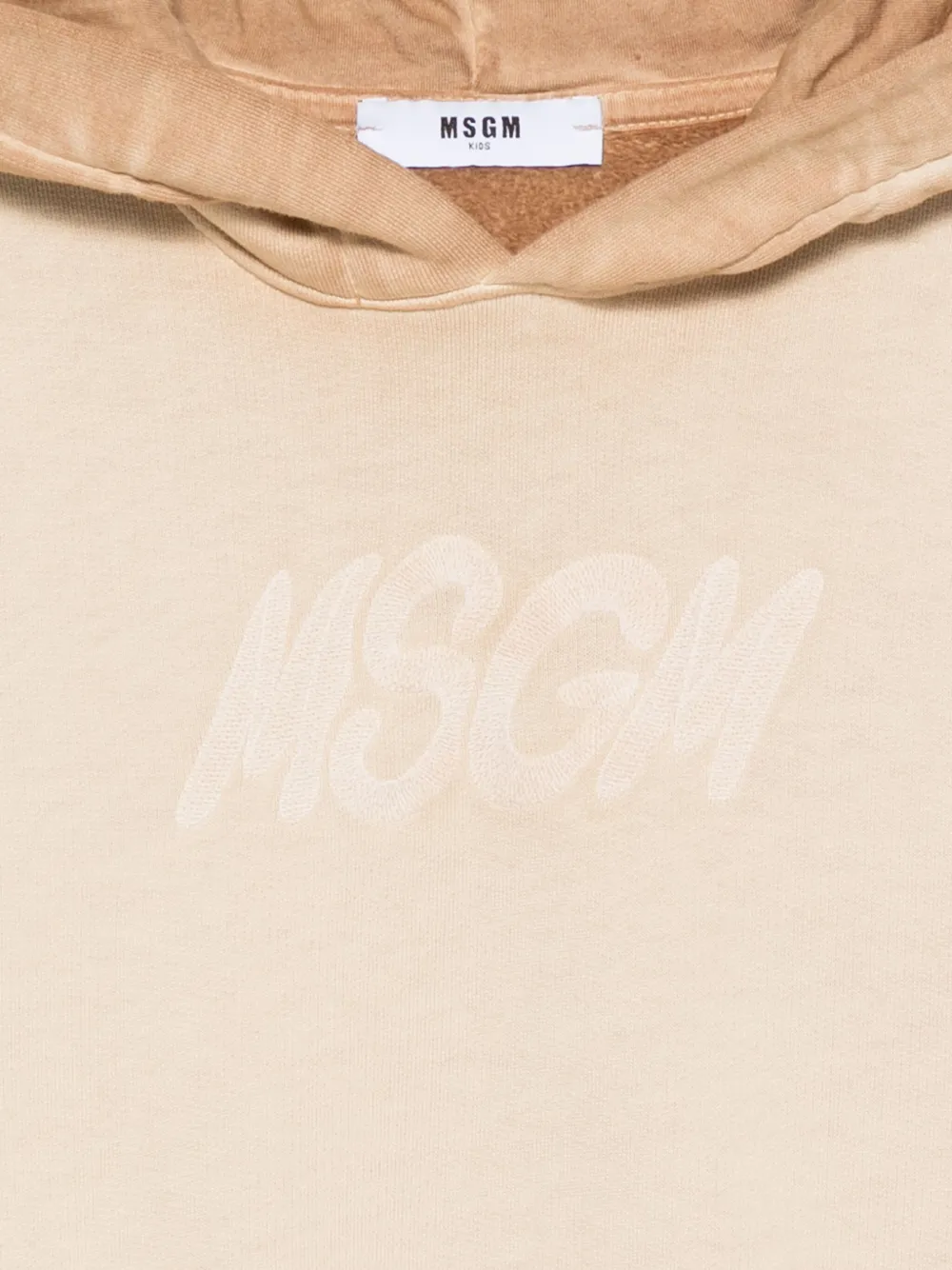 MSGM Kids Hoodie met geborduurd logo Beige