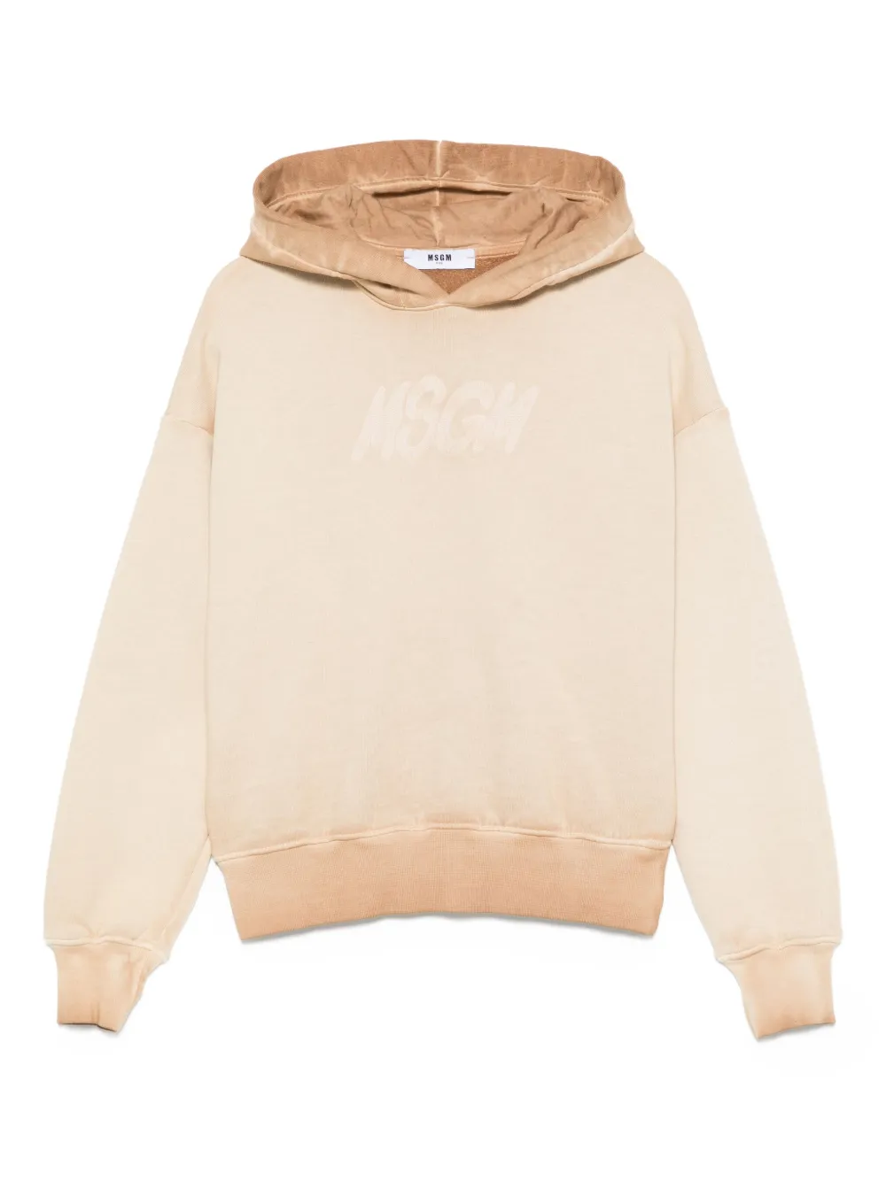 MSGM Kids Hoodie met geborduurd logo Beige