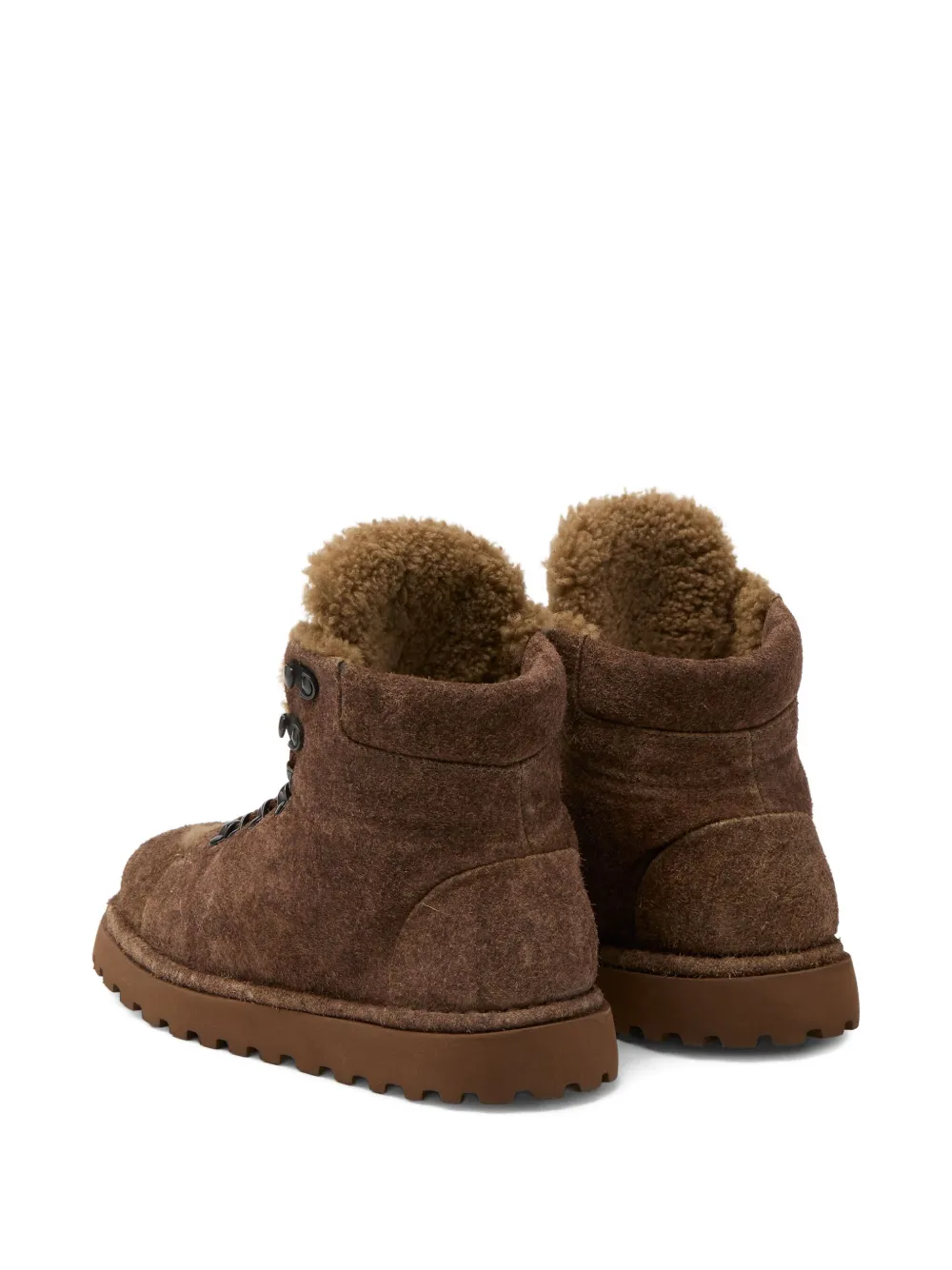 Marsèll Pallottola Shearling Lace-up Boot In Brown
