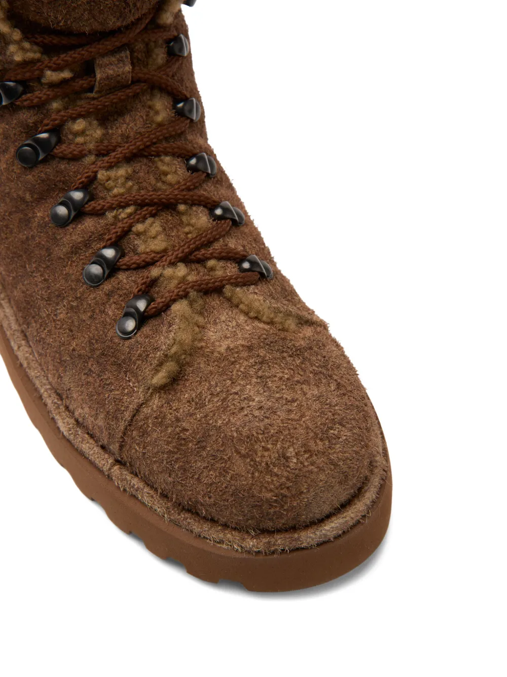 Marsèll Pallottola Shearling Lace-up Boot In Brown