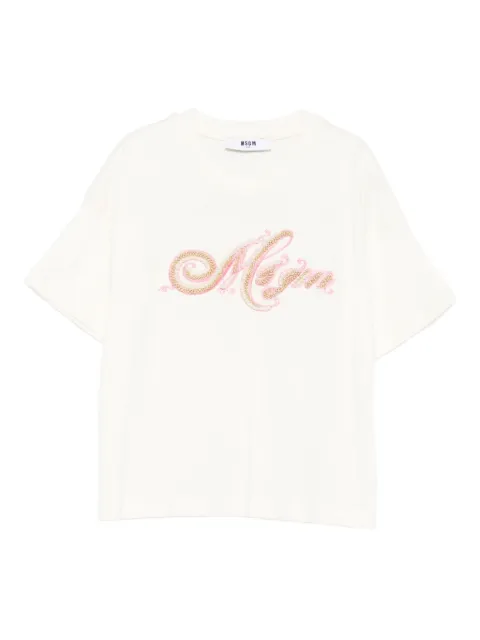MSGM Kids t-shirt brodé de perles