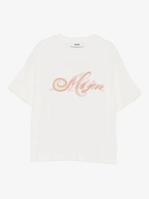MSGM Kids beaded-embellished T-shirt