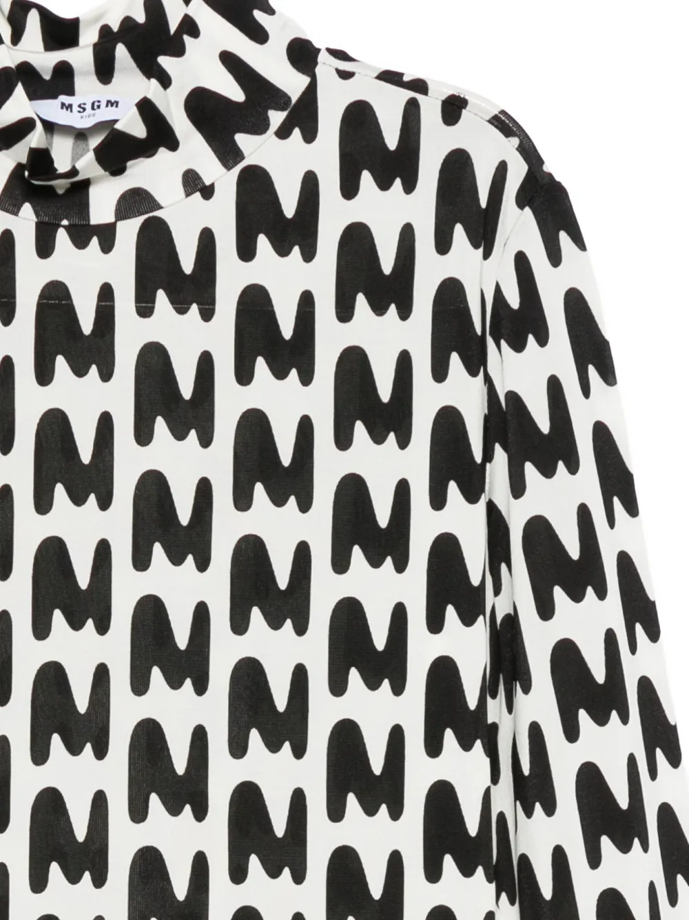 MSGM Kids T-shirt met abstracte print en hoge hals Wit