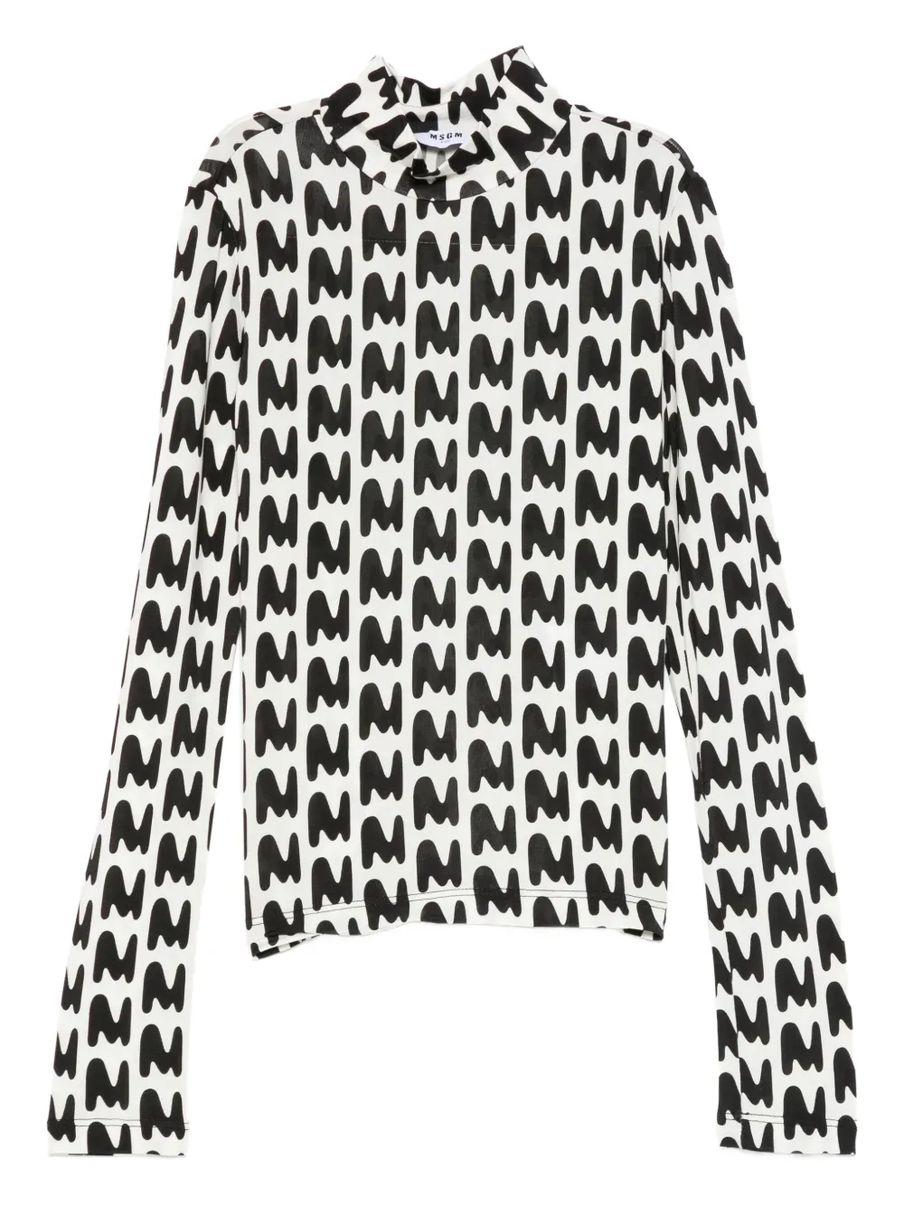 MSGM Kids T-shirt met abstracte print en hoge hals Wit
