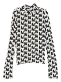 MSGM Kids abstract-print mock-neck T-shirt - White