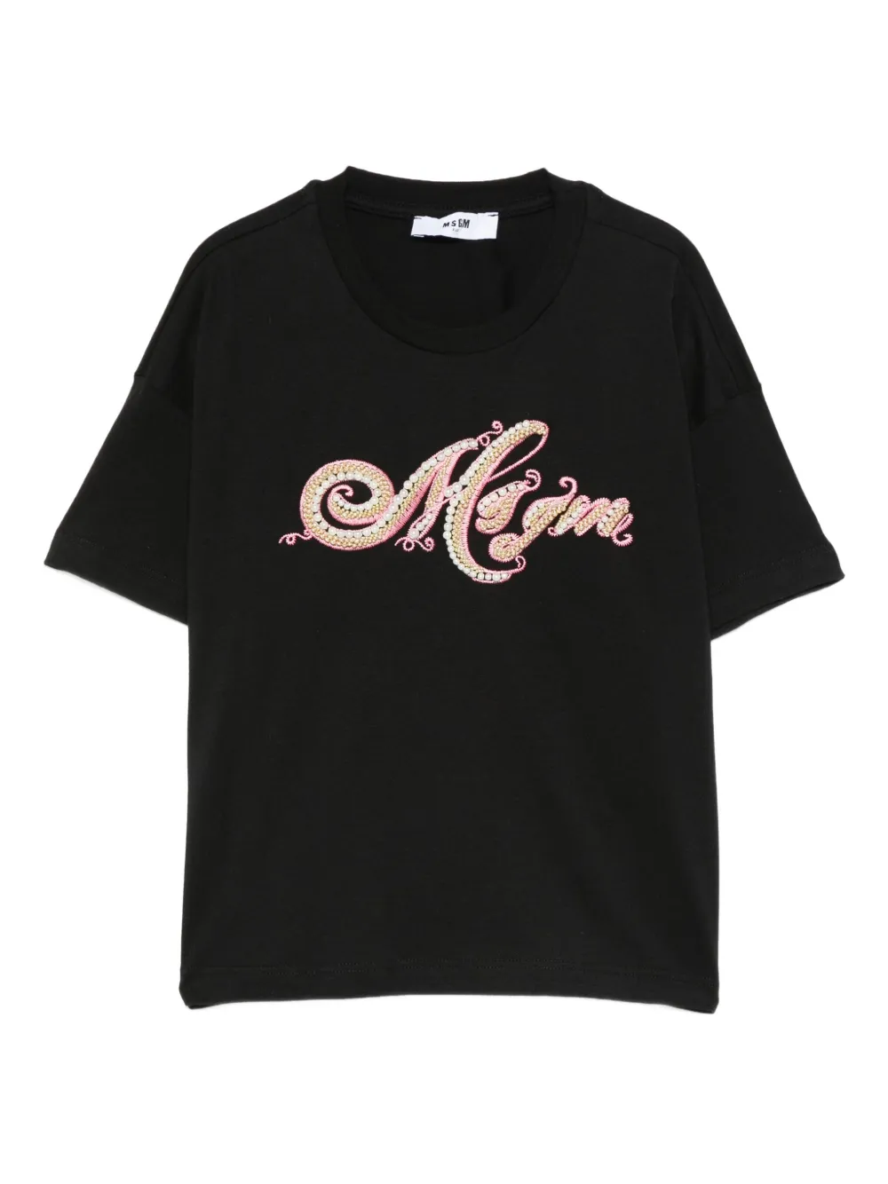 MSGM Kids T-shirt verfraaid met kralen Zwart