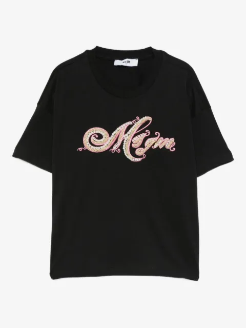 MSGM Kids beaded-embellished T-shirt