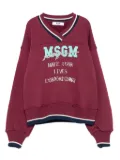 MSGM Kids pearl-embellished sweatshirt - Red