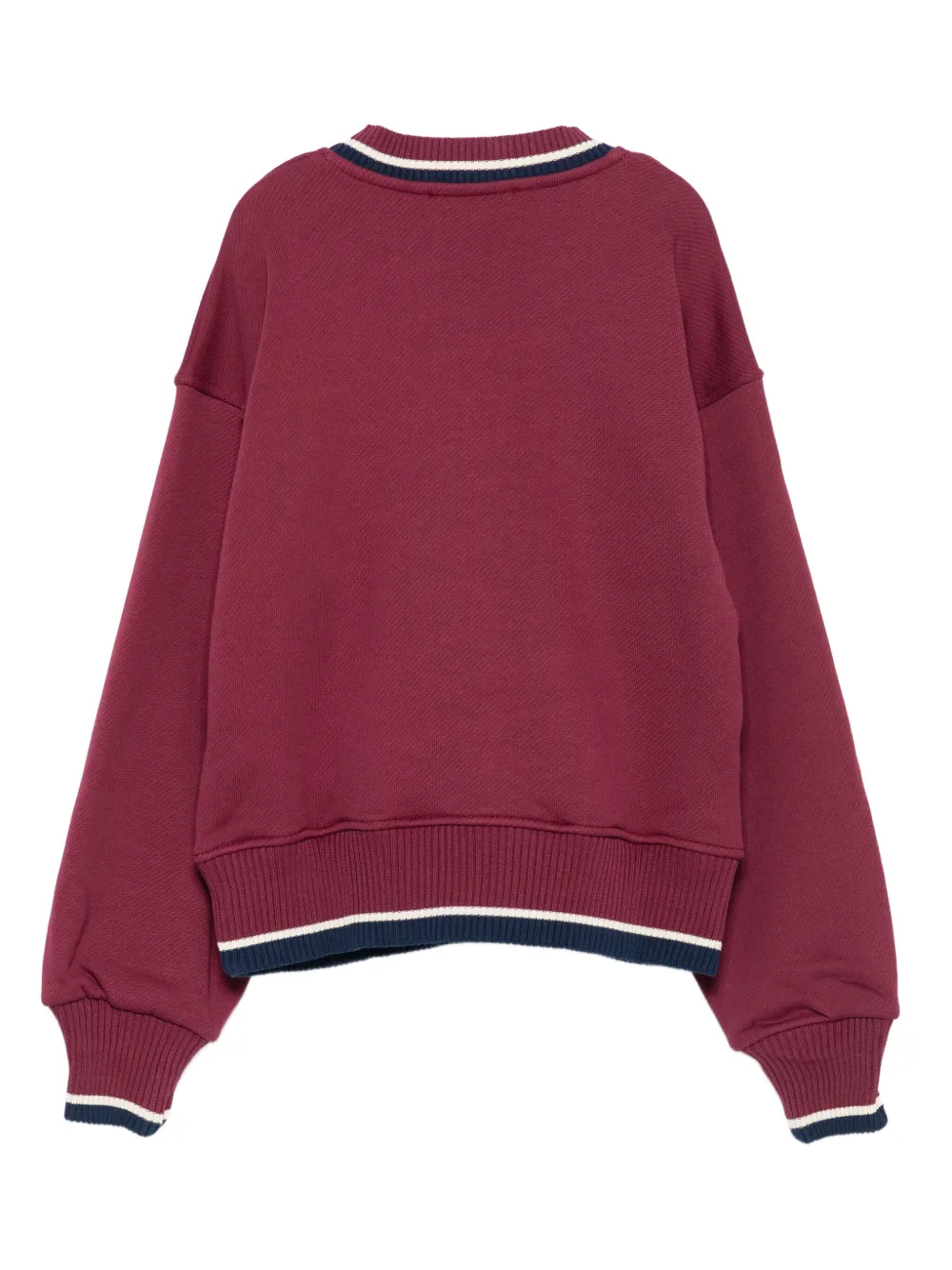 Msgm Pearl-embellished Sweatshirt In Burgundy