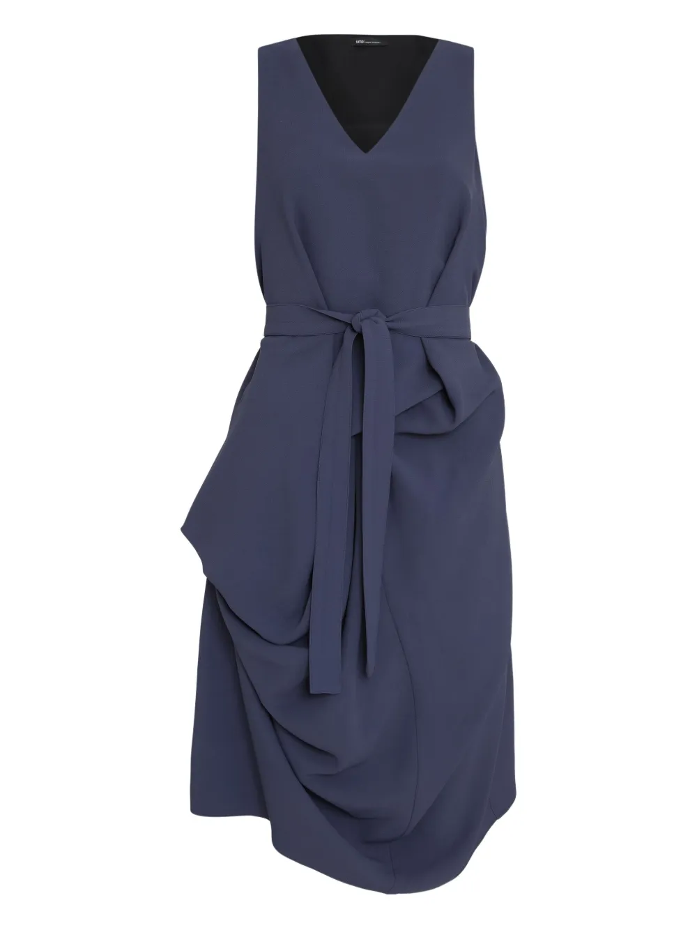Uma | Raquel Davidowicz Midi-jurk met gedrapeerd detail en V-ahls Blauw