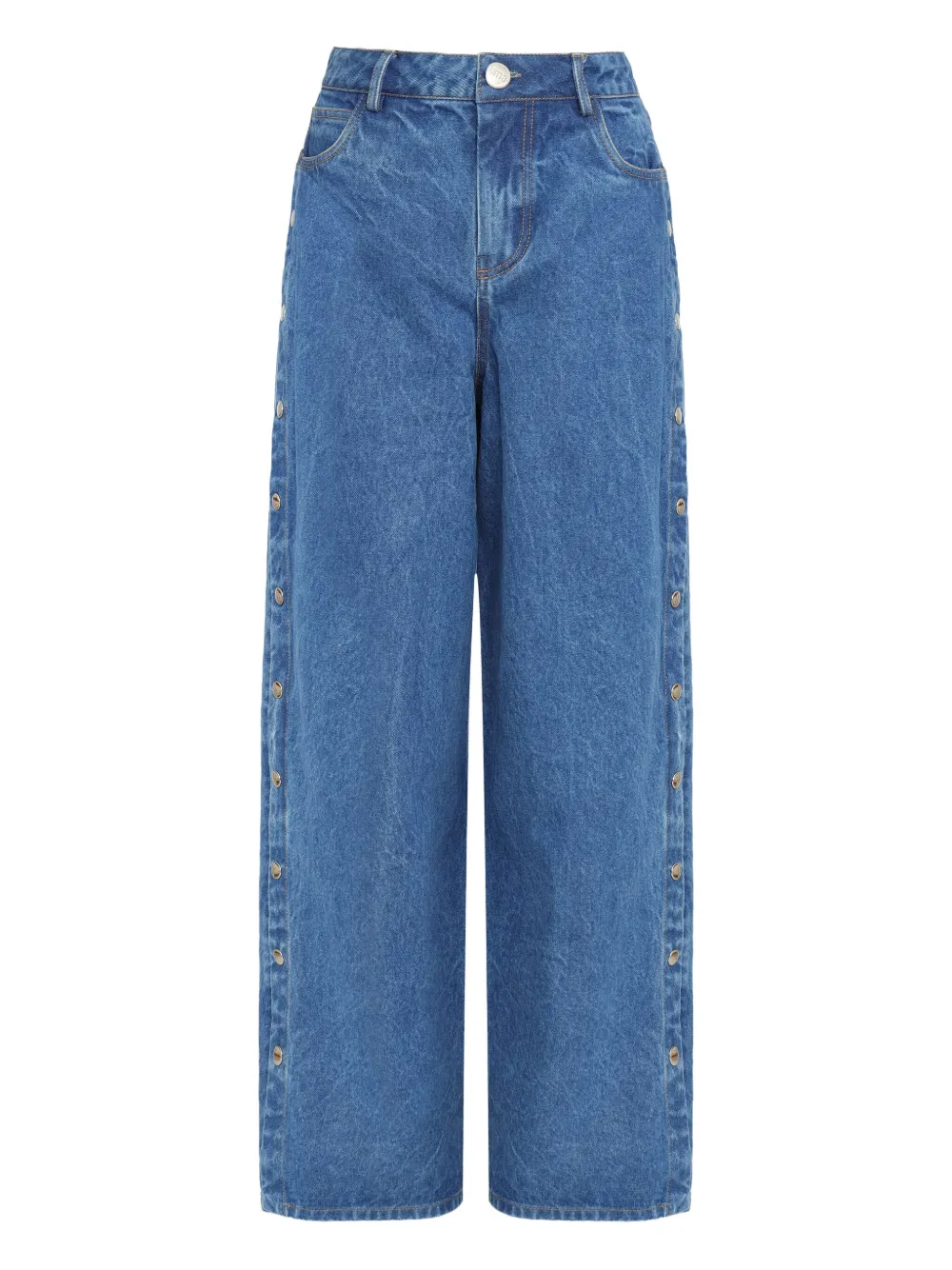 Uma | Raquel Davidowicz Katoenen jeans met drukknoop Blauw