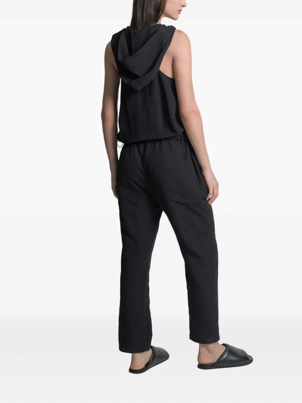 Uma Raquel Davidowicz Hooded Zip-front Jumpsuit In Black