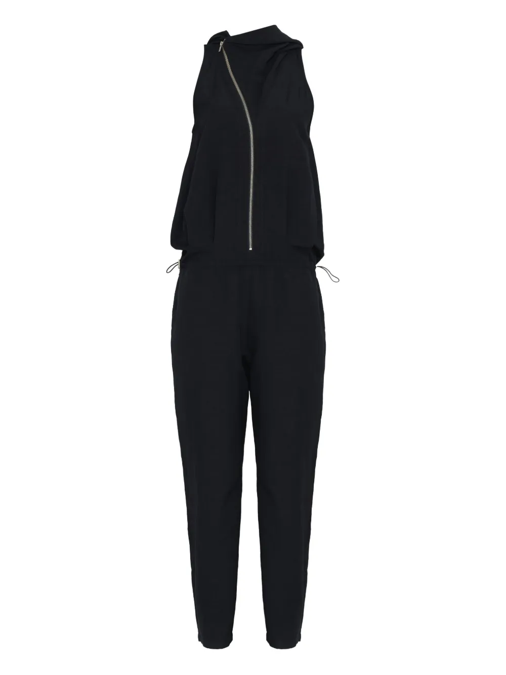 Uma Raquel Davidowicz Hooded Zip-front Jumpsuit In Black