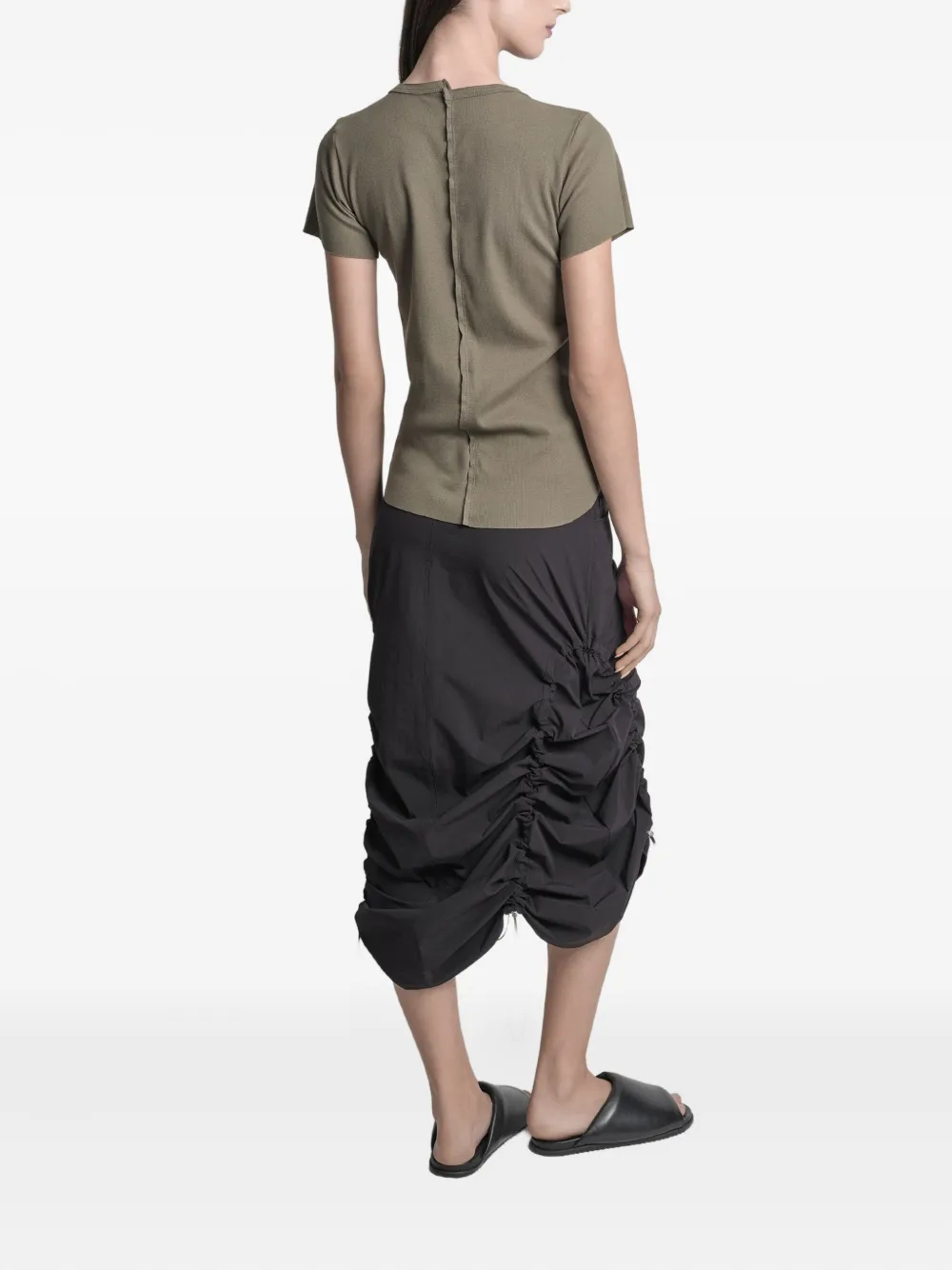 Uma | Raquel Davidowicz ribbed seam-detail t-shirt Bruin