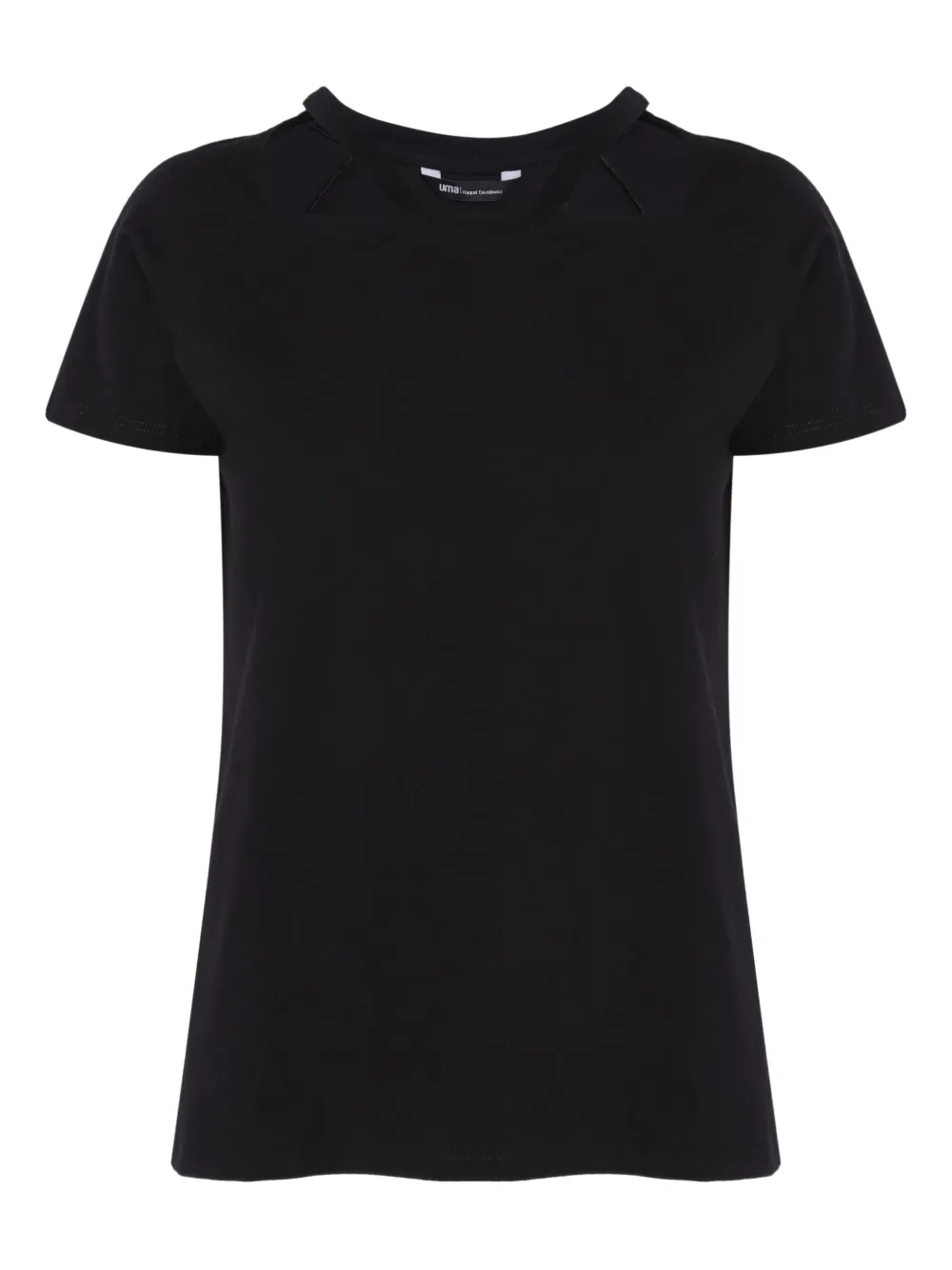 Uma | Raquel Davidowicz Camiseta de algodão com ombros vazados | Preto | Image 1