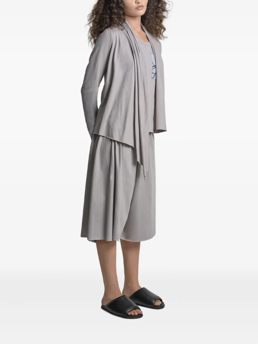 Uma | Raquel Blay Draped-collar Cotton Jacket In Gray