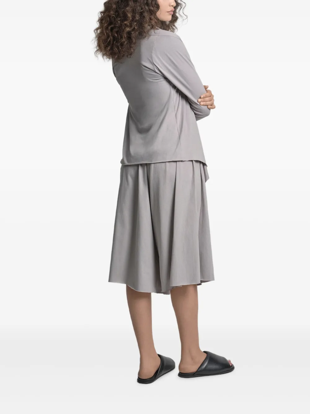 Uma | Raquel Blay Draped-collar Cotton Jacket In Gray