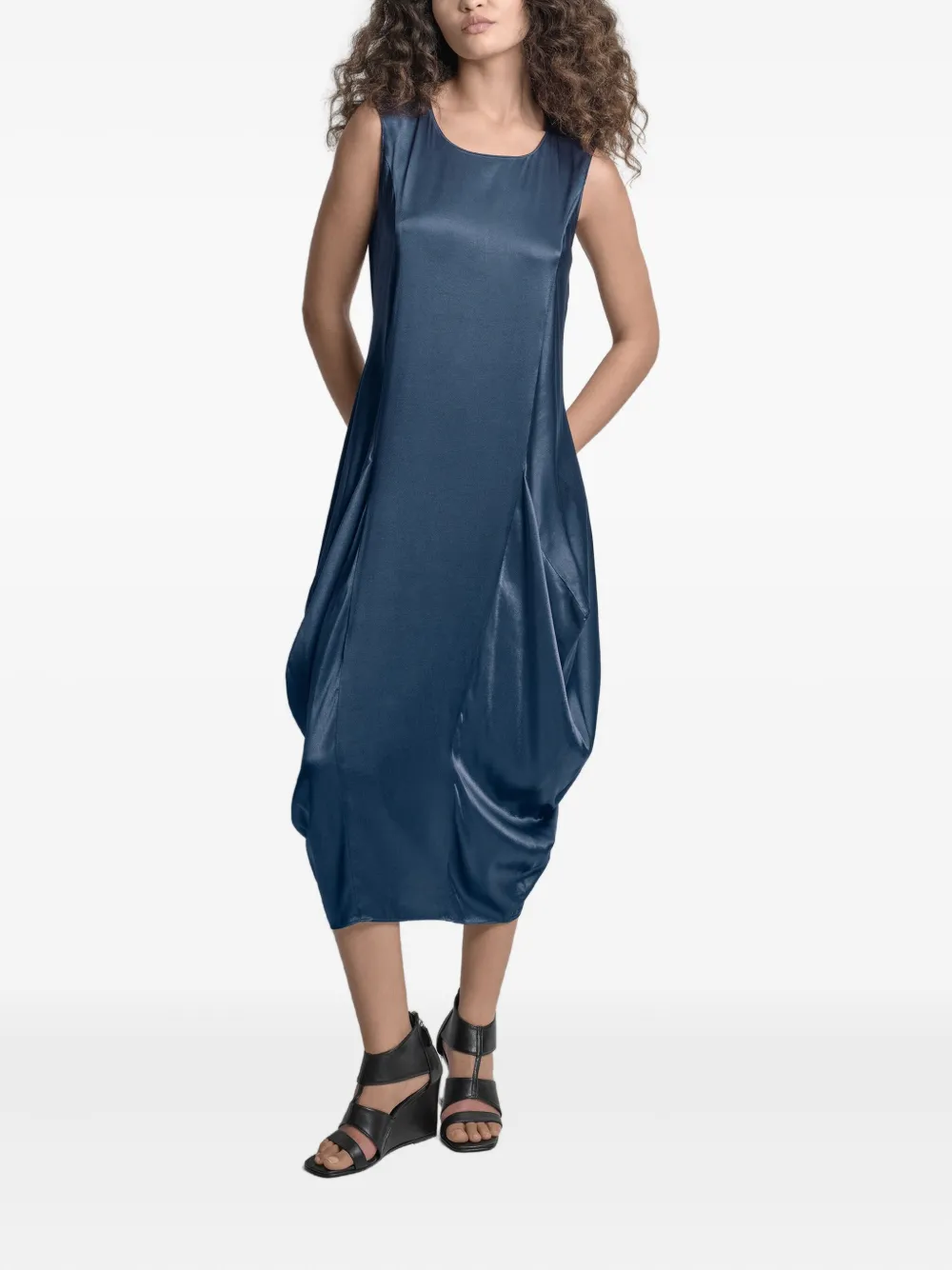 Uma | Raquel Davidowicz Gedrapeerde jurk - Blauw