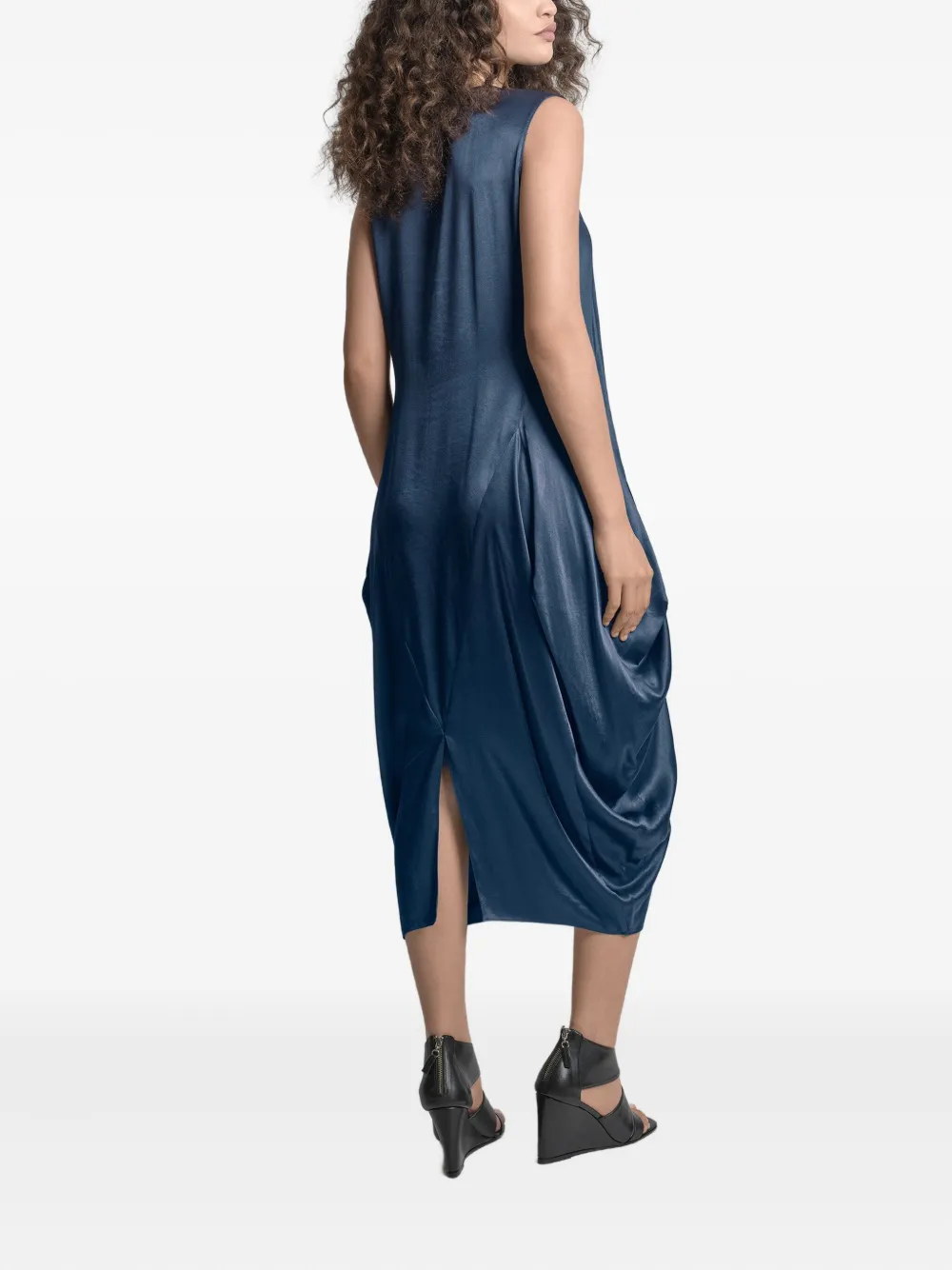 Uma | Raquel Davidowicz Gedrapeerde jurk Blauw