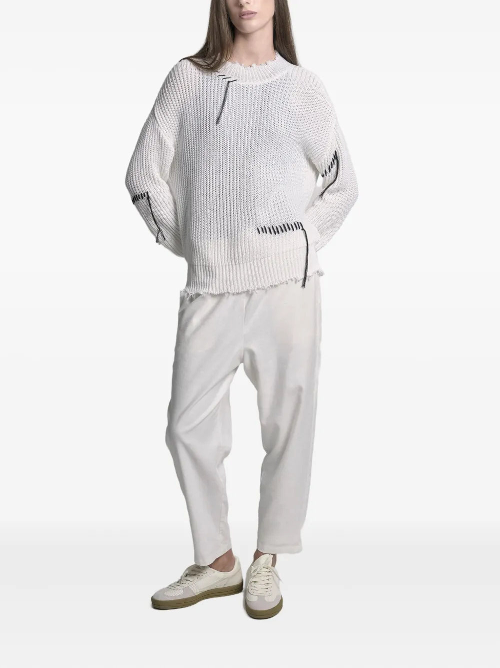 Uma Raquel Davidowicz Stitch-detail Sweater In White