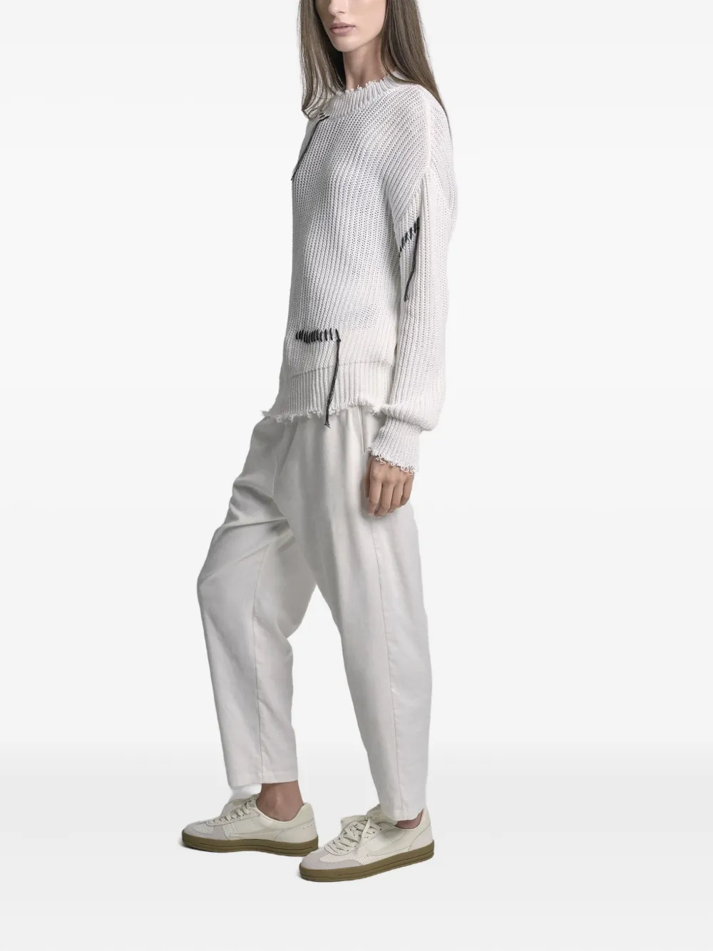 Uma Raquel Davidowicz Stitch-detail Sweater In White