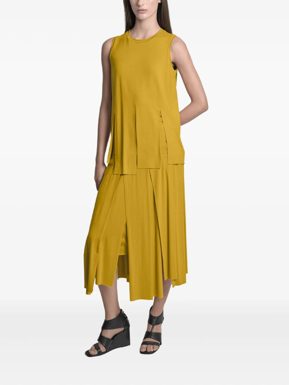 Uma | Raquel Blay Mouwloze top - Geel