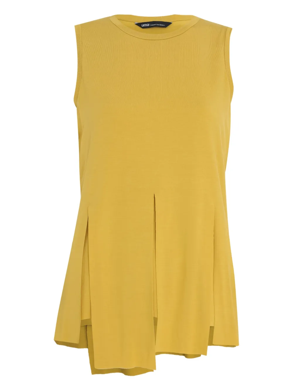 Uma | Raquel Blay Split-hem Sleeveless Top In Yellow
