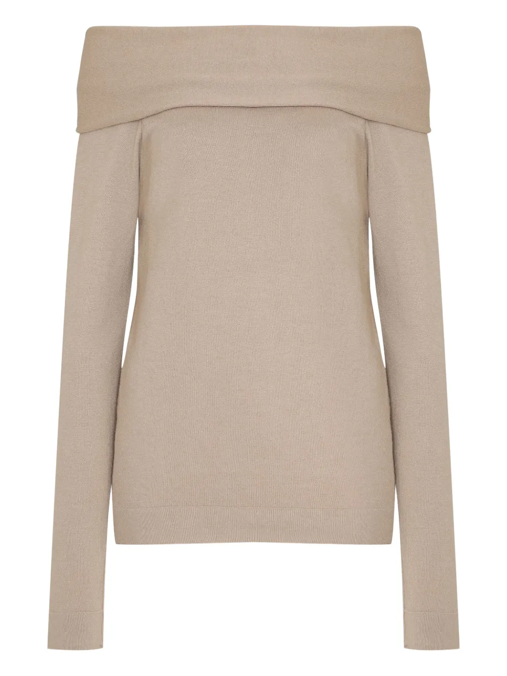 Uma Raquel Davidowicz Monoculo Off-shoulder Long-sleeve Sweater In Neutral