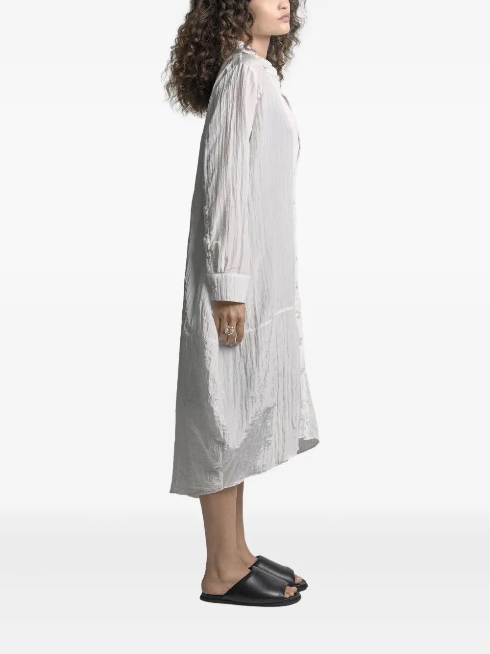 Uma | Raquel Blay Pleated Panel Shirt Dress In White