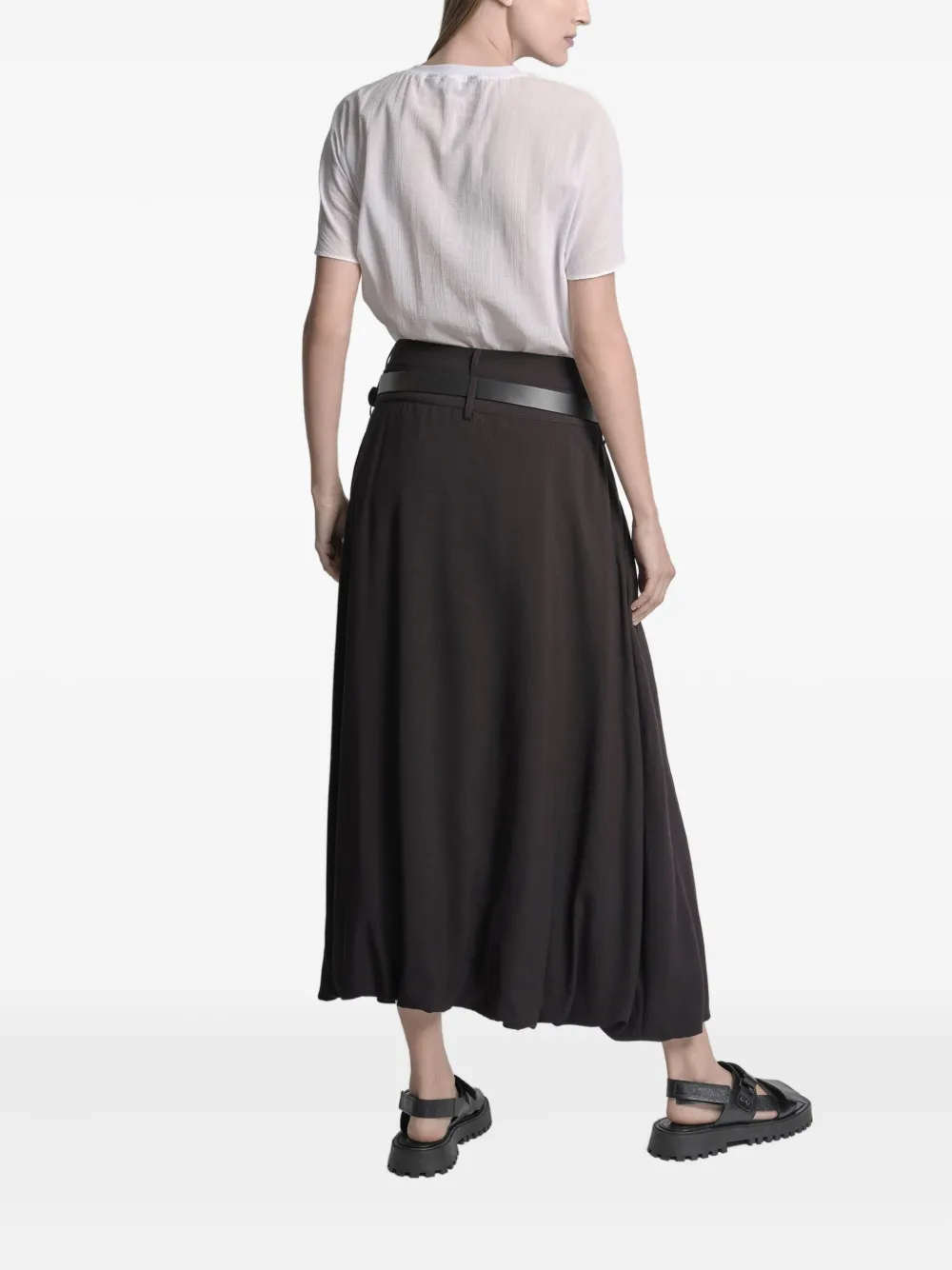 Uma Raquel Davidowicz Float Belted Pocket Maxi Skirt In Black