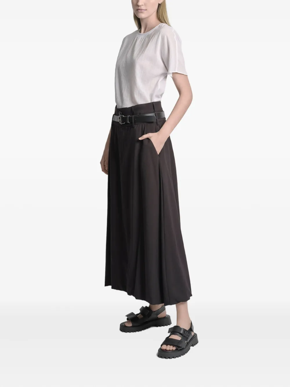 Uma Raquel Davidowicz Float Belted Pocket Maxi Skirt In Black