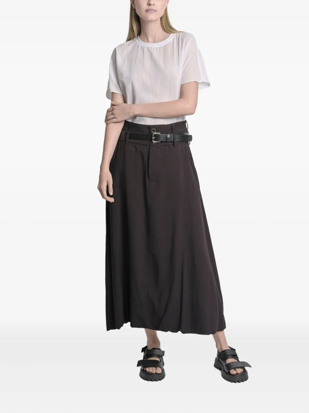 Uma | Raquel Davidowicz Float maxi-rok met ceintuur - Zwart