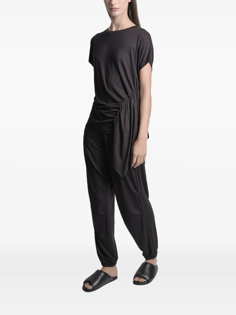 Uma Raquel Davidowicz Draped-hem Blouse In Black