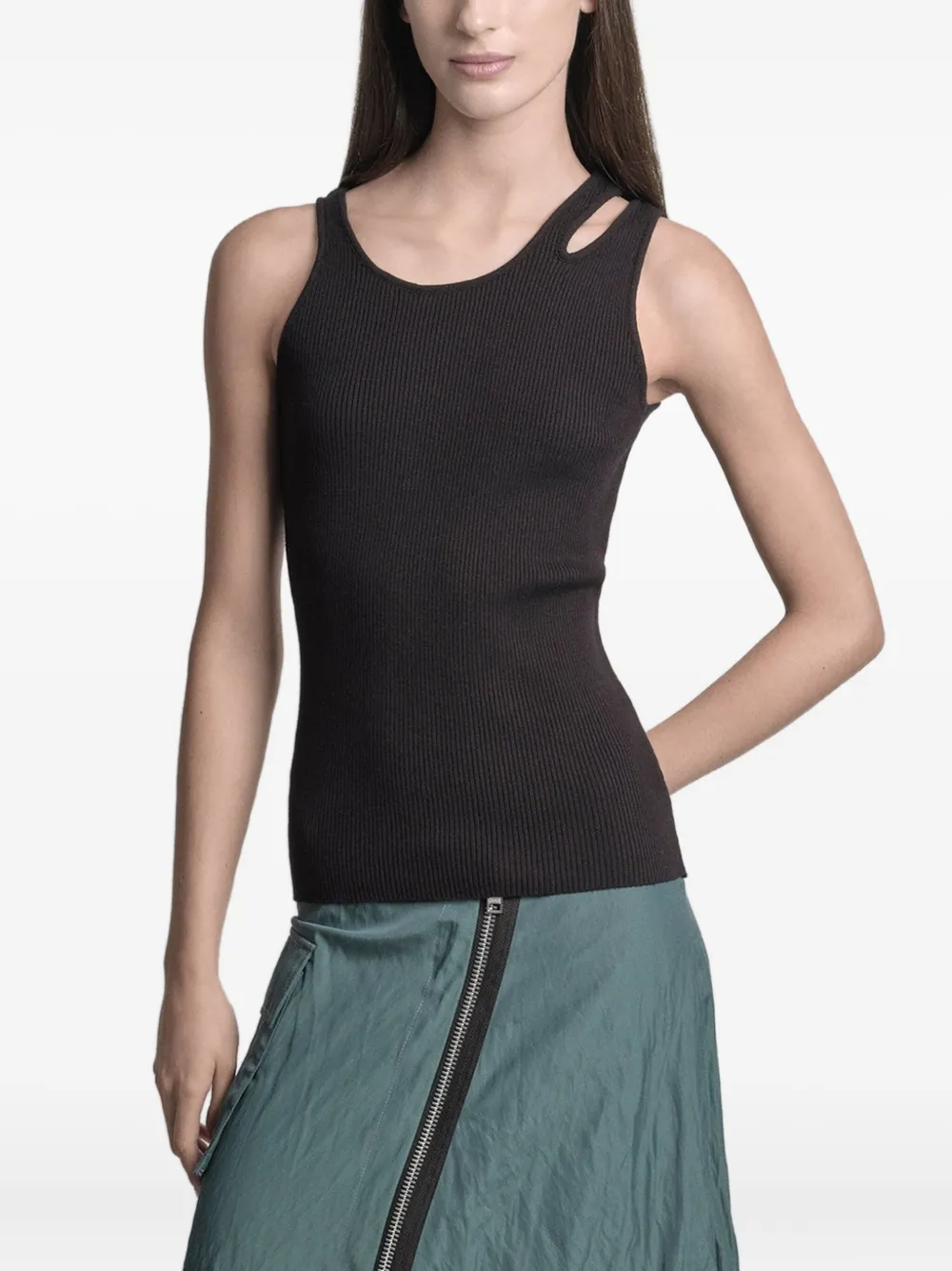 Uma | Raquel Blay Cut-out Detail Tank Top In Black