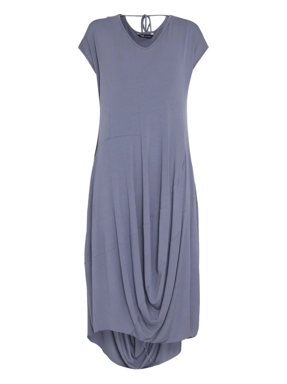 Uma | Raquel Blay Laptop draped short-sleeve midi dress | Grey | Image 1