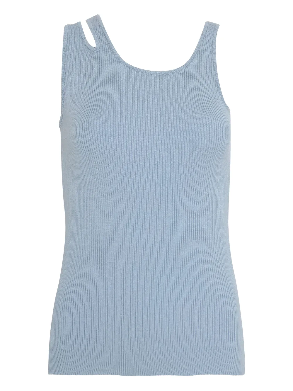 Uma | Raquel Blay Cut-out Ribbed Top In Blue