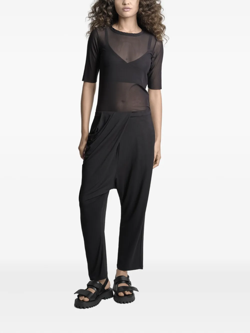 Uma | Raquel Davidowicz Award sheer-paneled top - Zwart