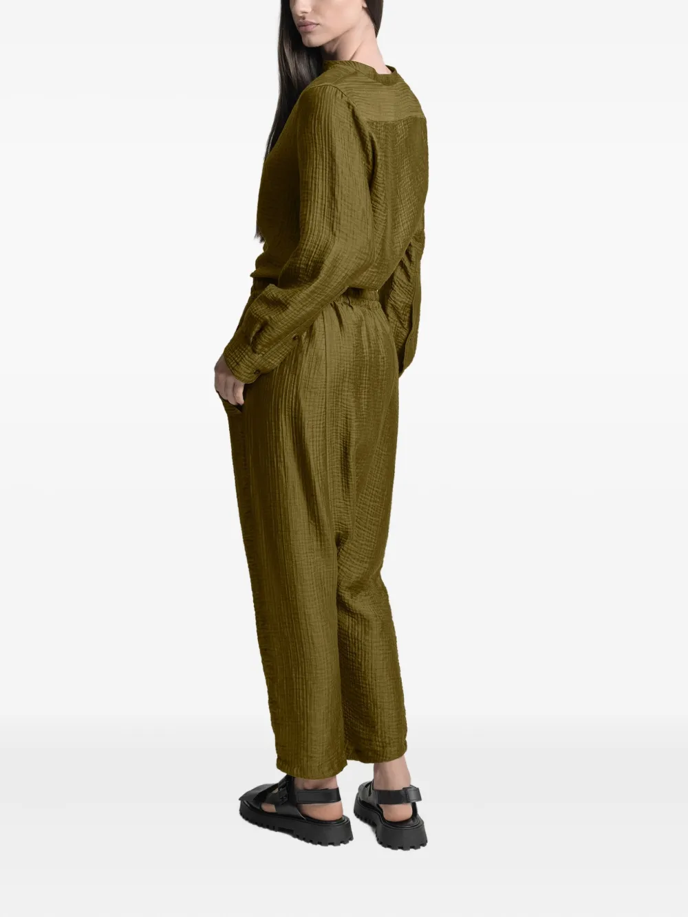 Uma Raquel Davidowicz Duster Drawstring-waist Trousers In Green