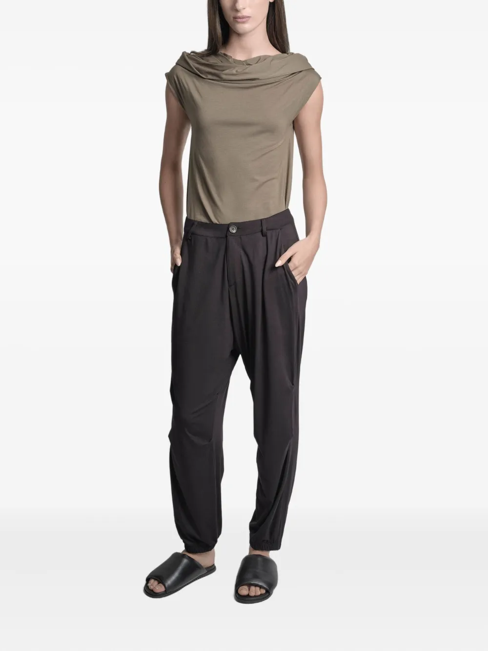 Uma | Raquel Davidowicz cuffed-hem trousers - Zwart